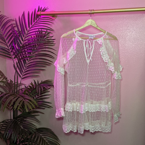 NWOT - PRINCESS POLLY - WHITE MESH COVER UP - Picture 9 of 9